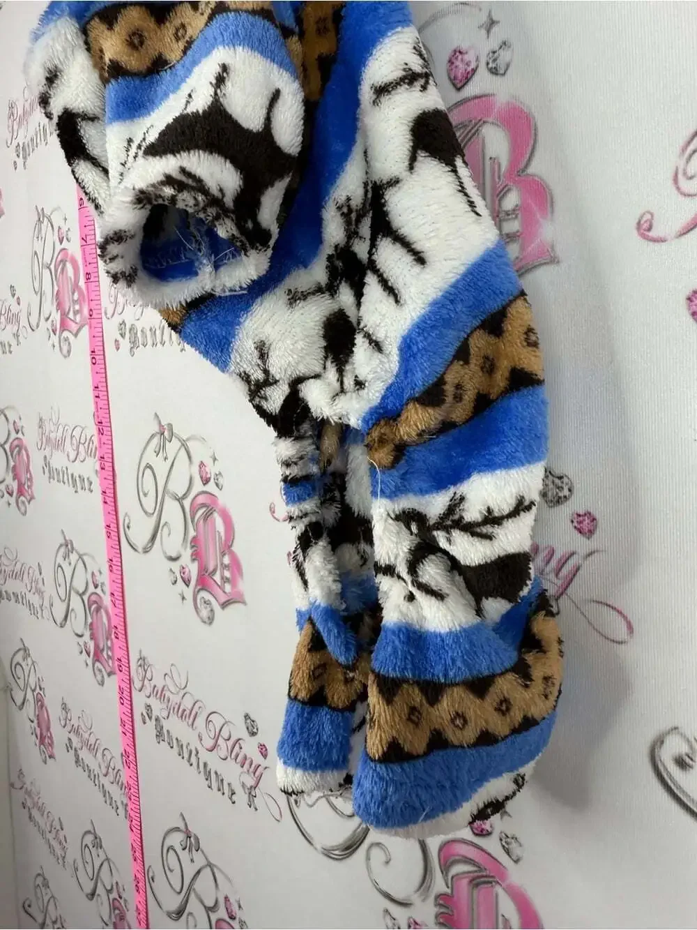 Sweater for animal Cozy Plush Dog Hoodie Reindeer Pattern - Blue, White, Brown